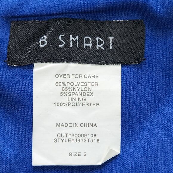 B Smart Formal Maxi Gown Dress Size 5 Royal Blue Shiny Hi Low Hem NWT Prom - Picture 6 of 10